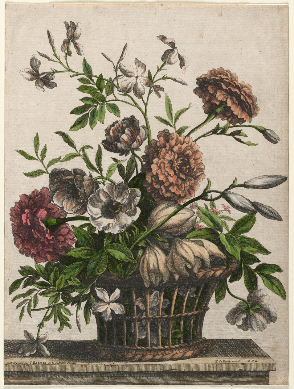 Ringelblumen, einzelne Anemone, Jasmin... von Jean Baptiste Monnoyer I