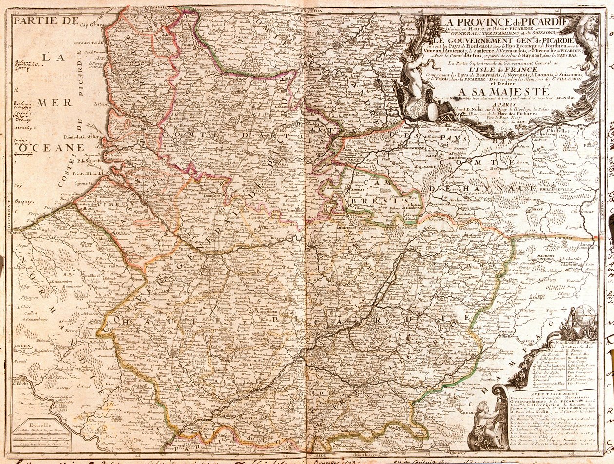 Karte der Picardie (Frankreich) von Jean Baptiste Nolin