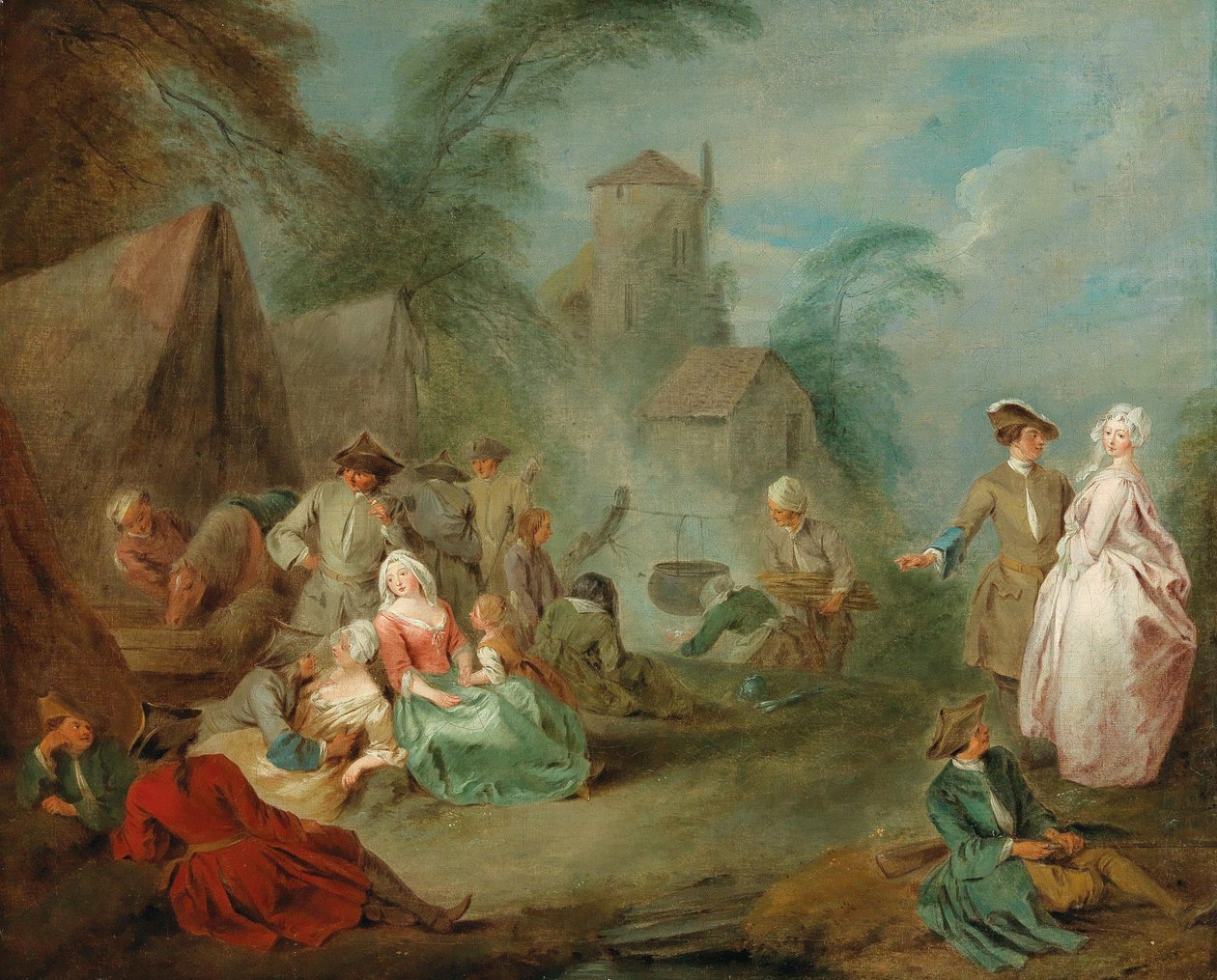 Ein Militärlager von Jean Baptiste Pater
