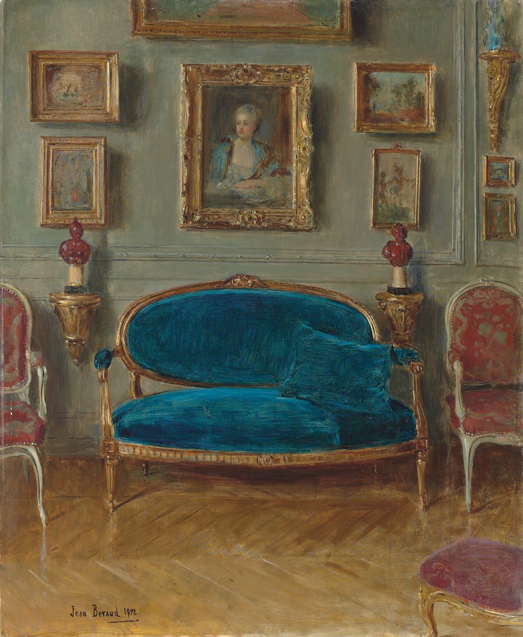 Das blaue Sofa, 1912 von Jean Beraud