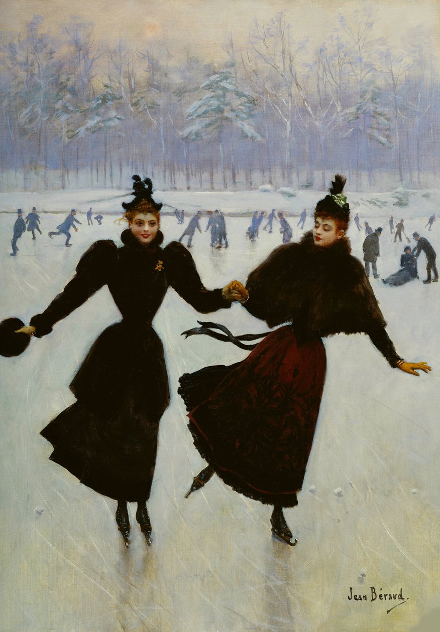 Die Schlittschuhläuferinnen, ca. 1890 von Jean Beraud