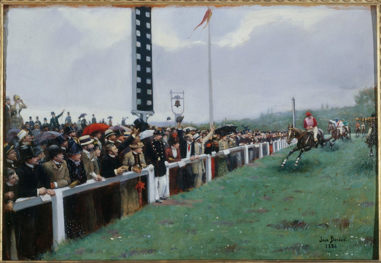 Rennen in Longchamp; das Ziel von Jean Beraud