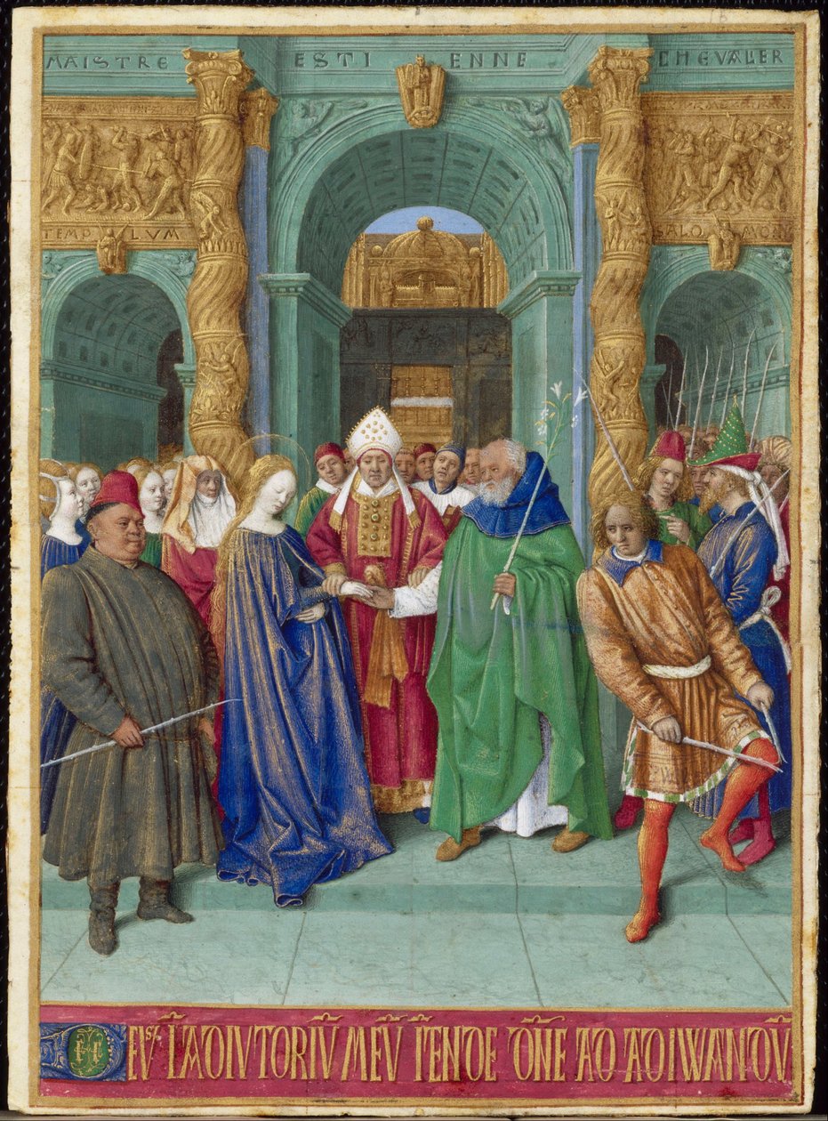Miniatur aus den Stunden des Étienne Chevalier von Jean Fouquet