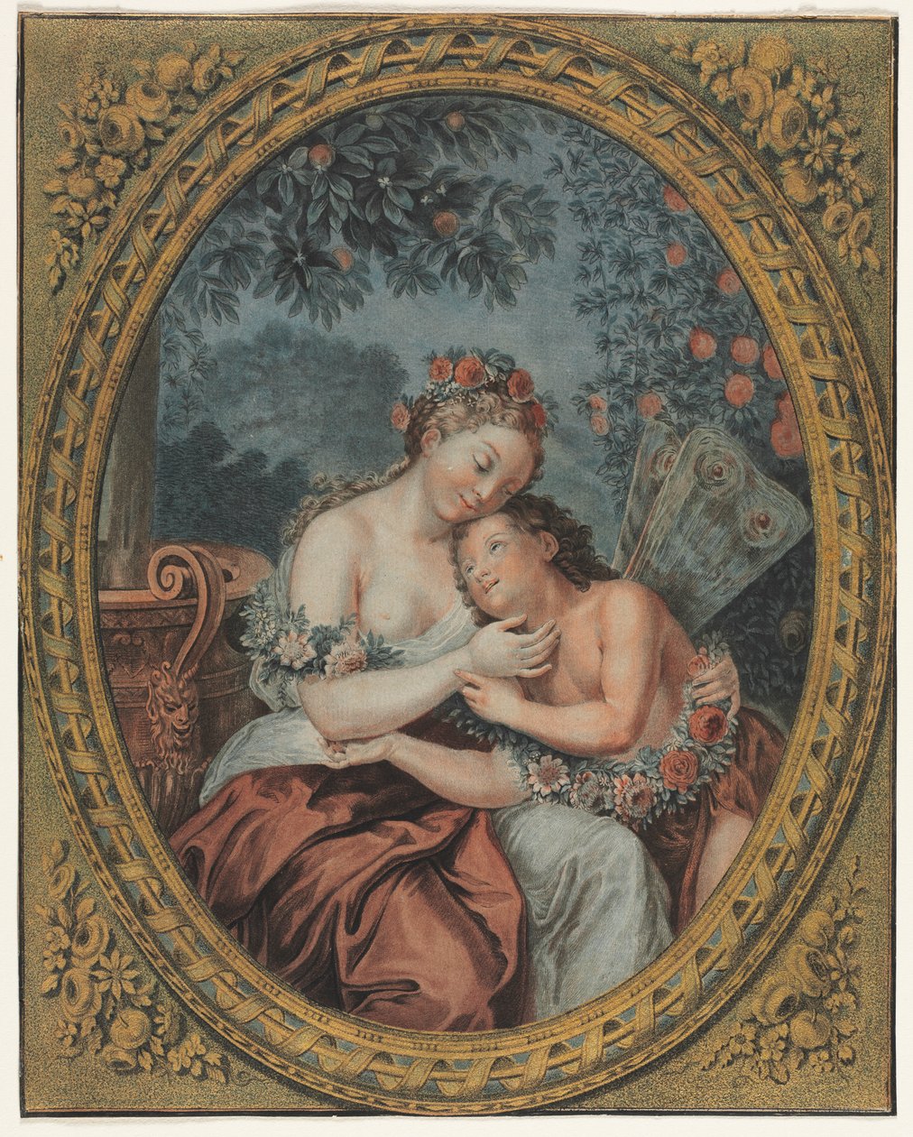 Zephyre und Flore, ca. 1776 von Jean Francois Janinet