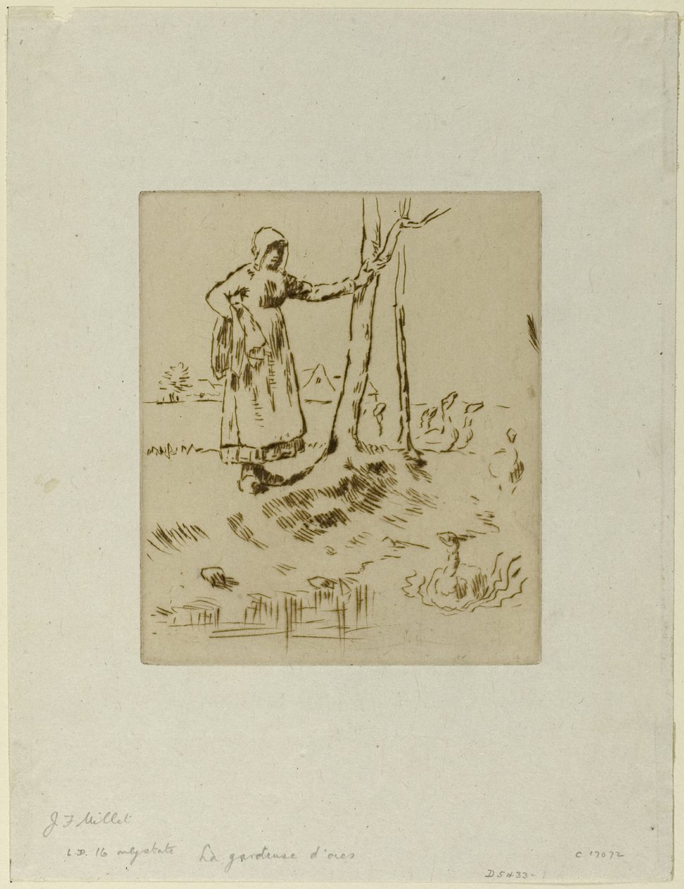 Ein Mädchen, das Gänse hütet von Jean Francois Millet