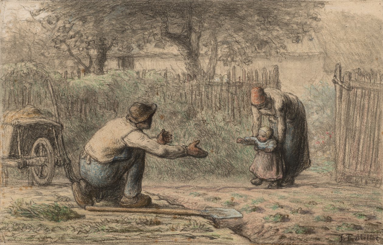 Erste Schritte, ca. 1858-1866 von Jean Francois Millet