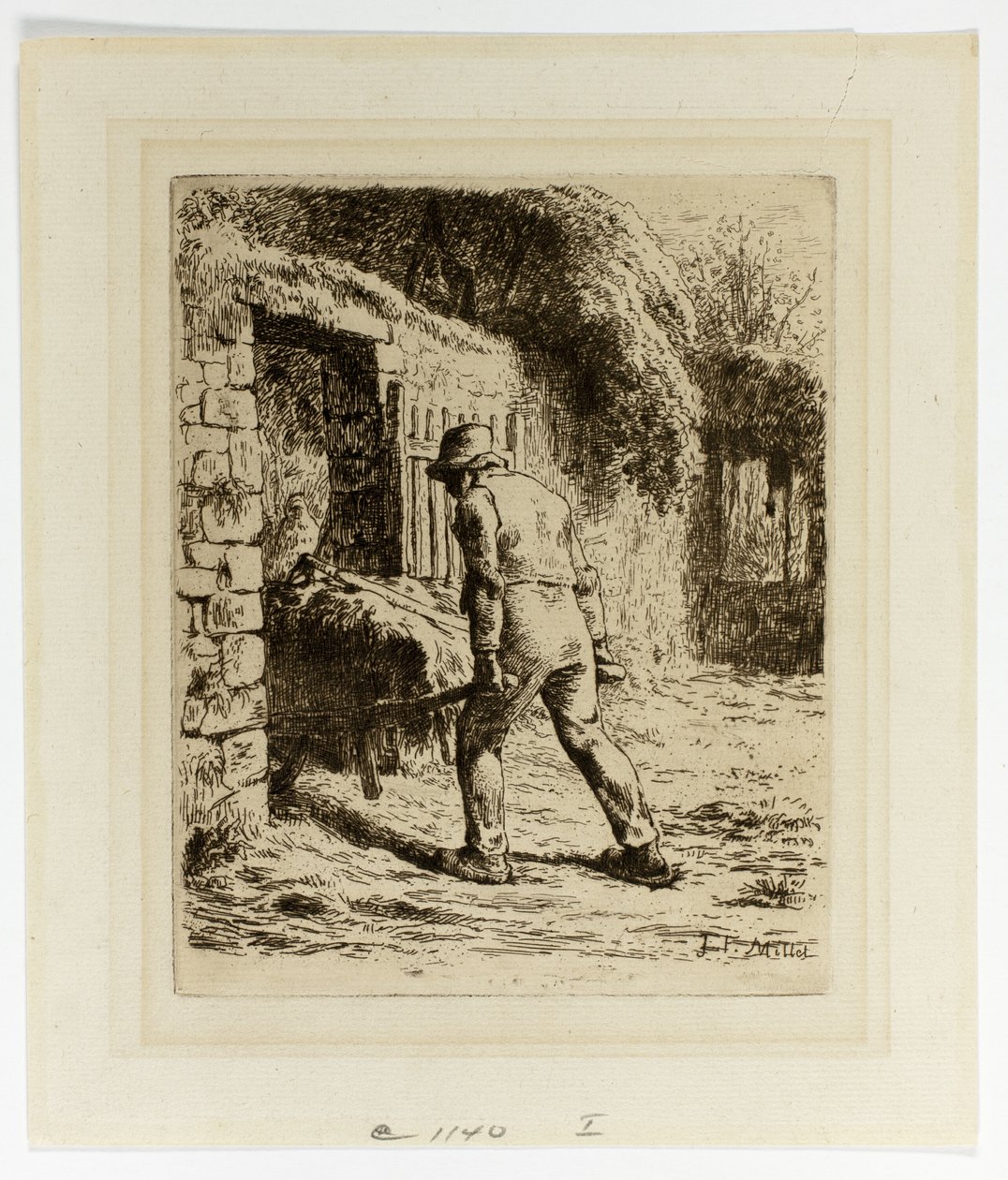 Bauer mit Schubkarre von Jean Francois Millet