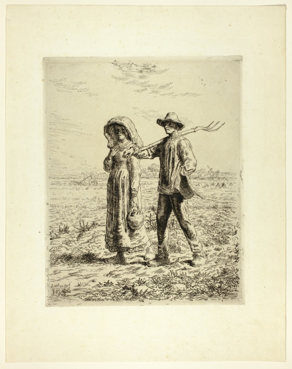 Bauern auf dem Weg zur Arbeit von Jean Francois Millet