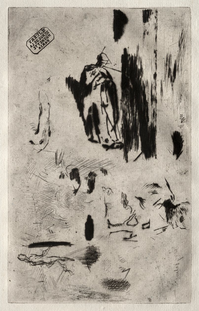 Teller mit Skizzen von Jean Francois Millet