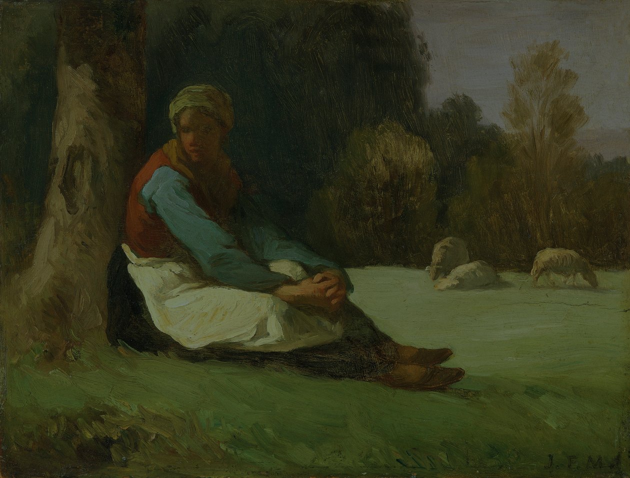 Sitzende Schäferin von Jean Francois Millet
