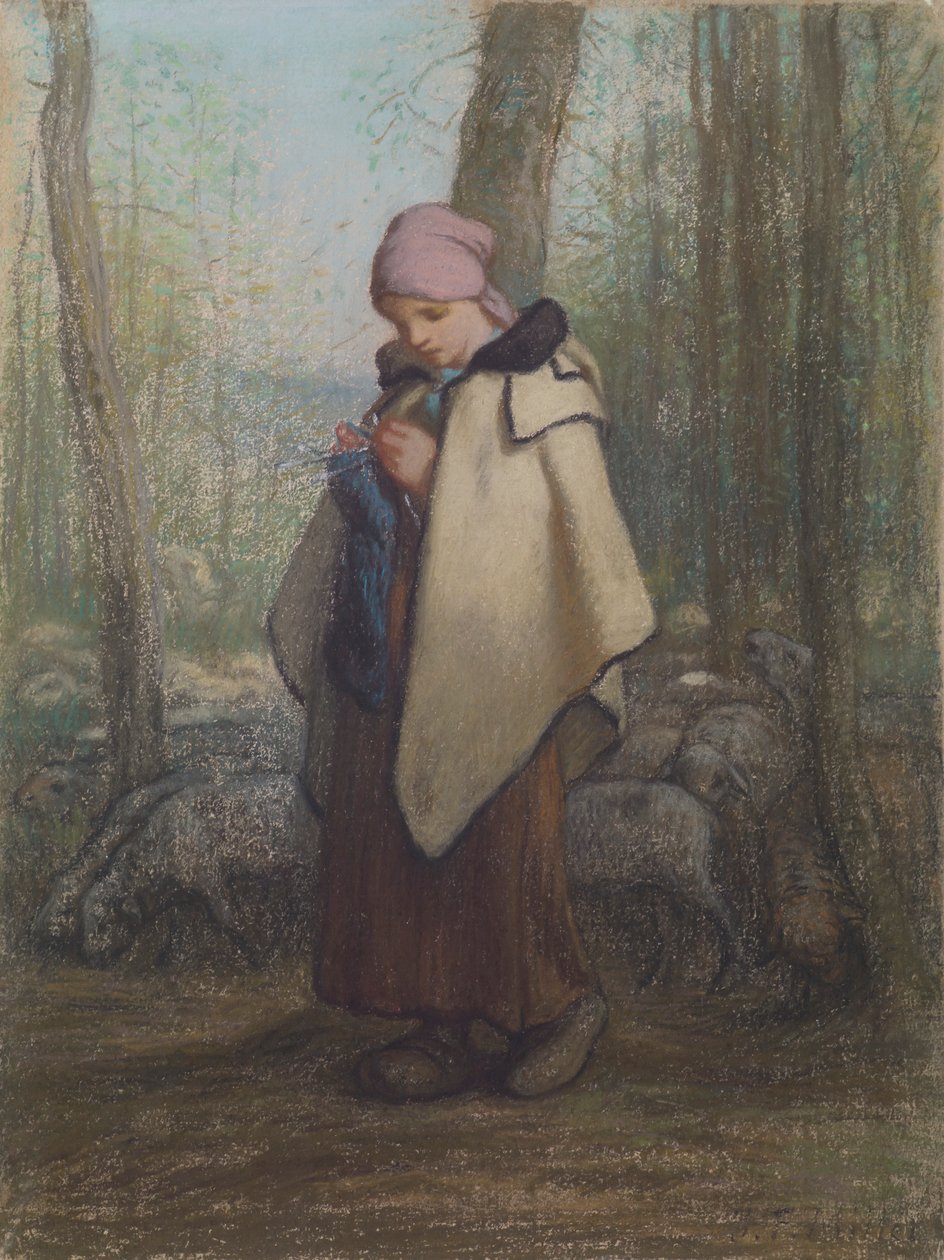 Die strickende Schäferin von Jean Francois Millet