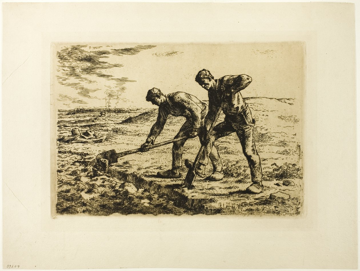 Zwei Männer beim Graben von Jean Francois Millet