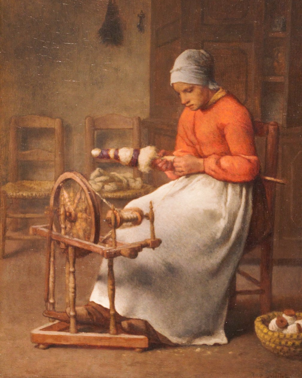 Frau beim Spinnen von Jean Francois Millet