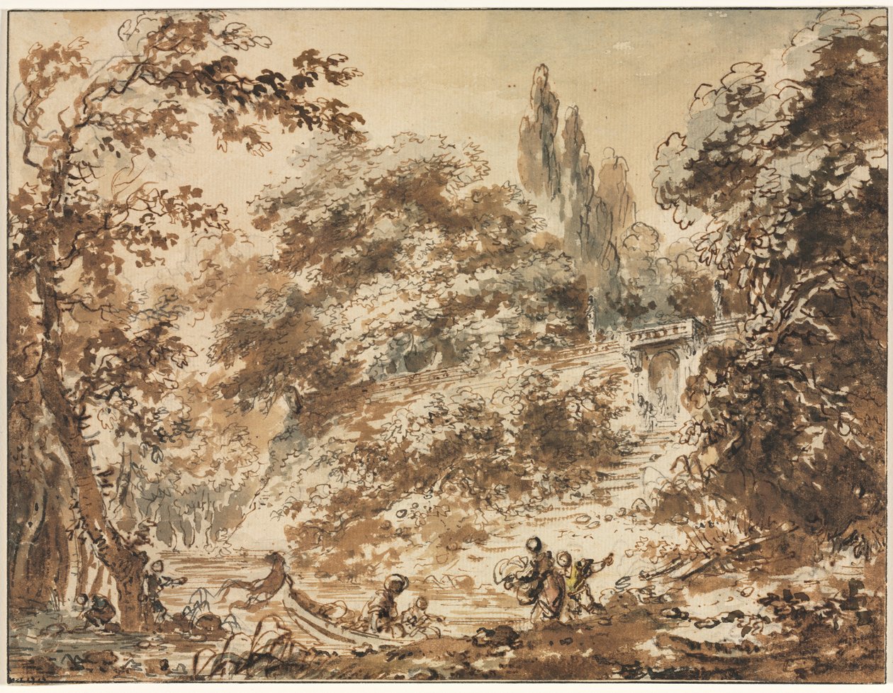 Szene in einem Park von Jean Honore Fragonard