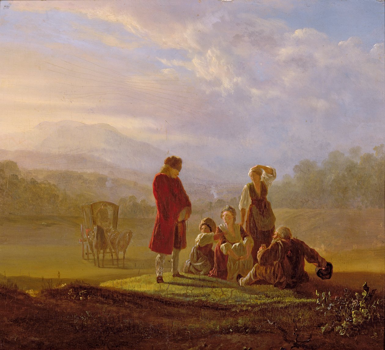 Voltaire spricht mit den Bauern in Ferney von Jean Huber