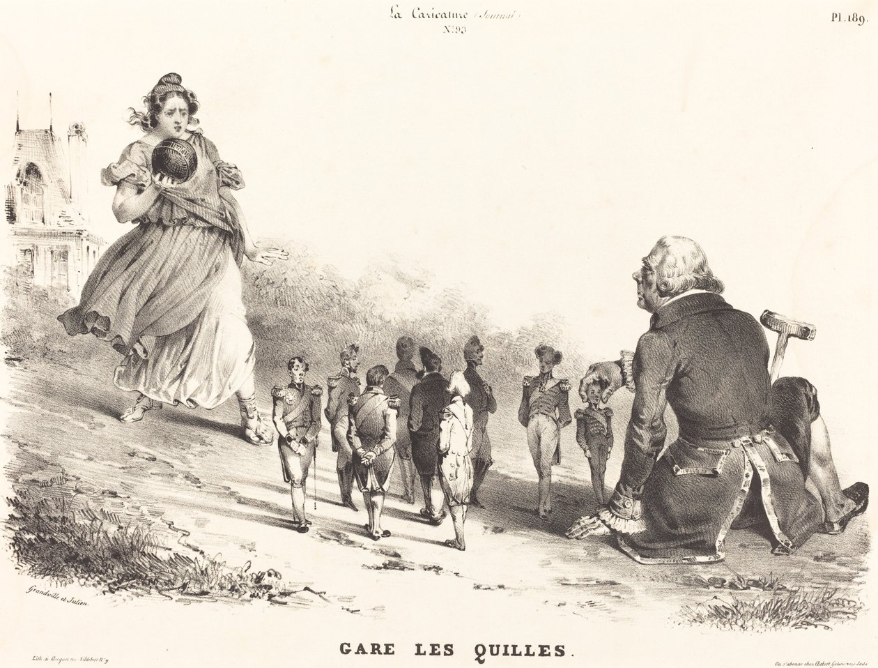 Gare les Quilles von Jean Ignace Isidore Grandville