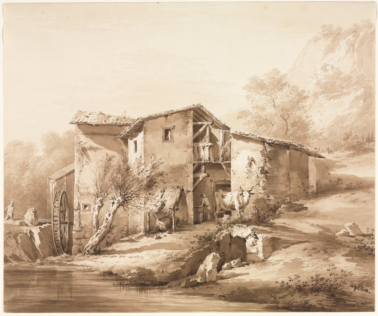 Landschaft mit Wassermühle von Jean Jacques de Boissieu