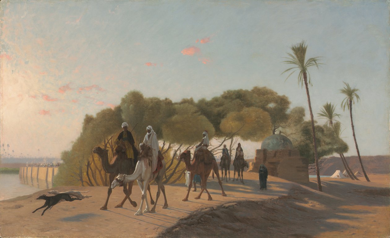 Verlassen der Oase von Jean Leon Gerome