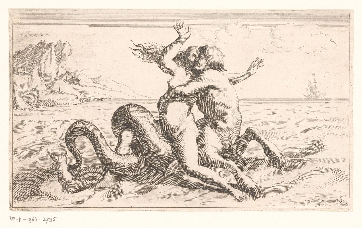 Triton entführt eine Frau von Jean Lepautre (attributed to)
