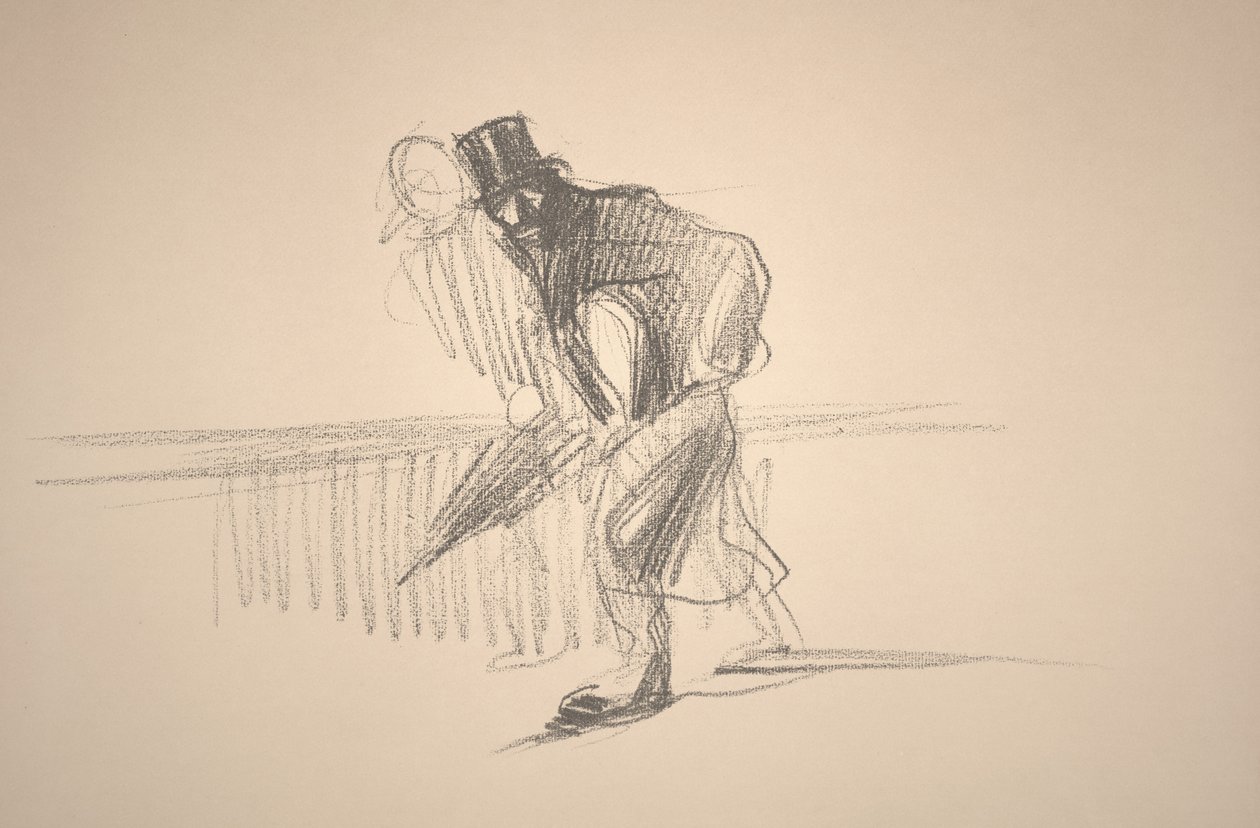 Mann mit Regenschirm von Jean Louis Forain