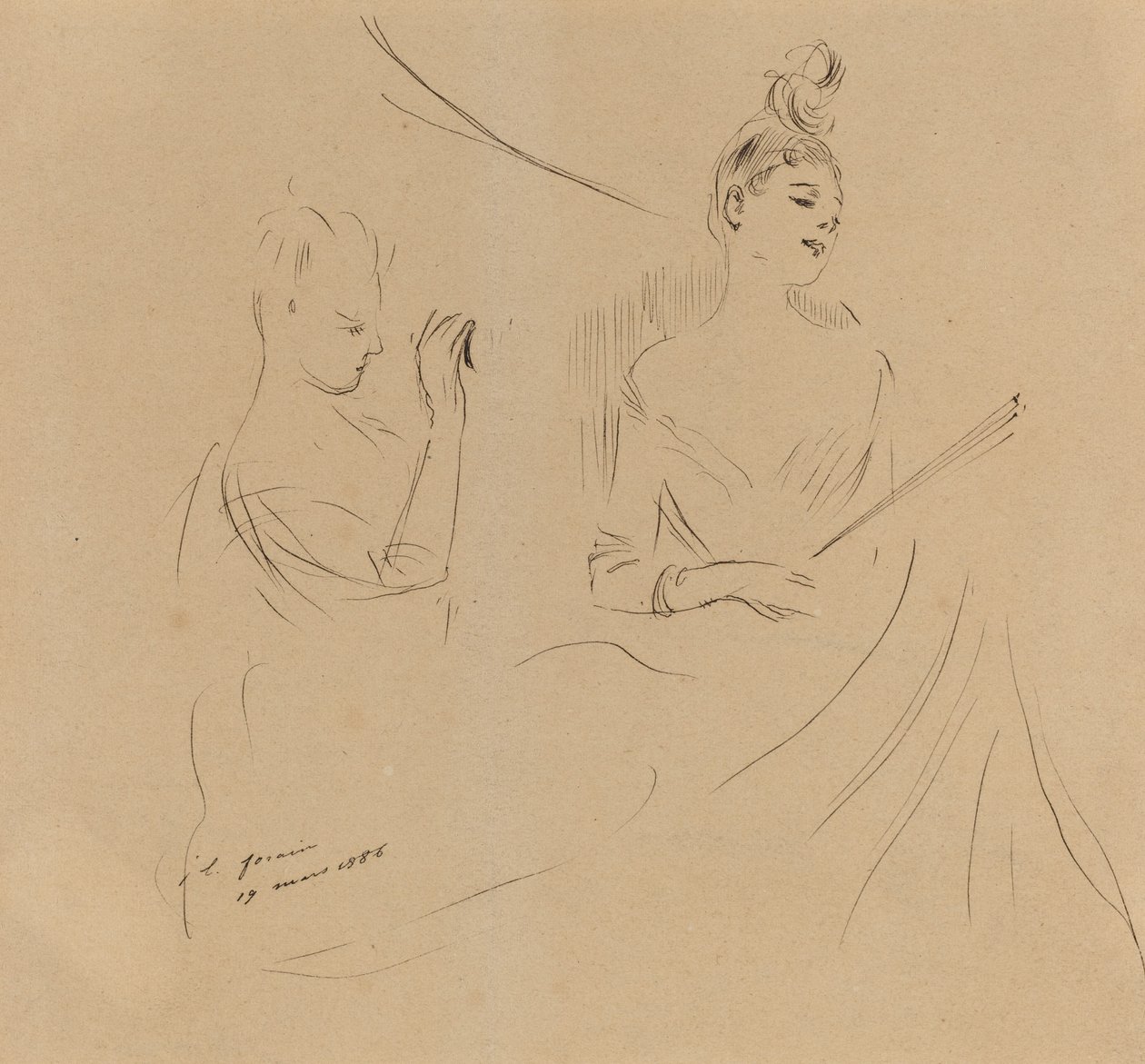 Zwei Damen in einer Loge von Jean Louis Forain