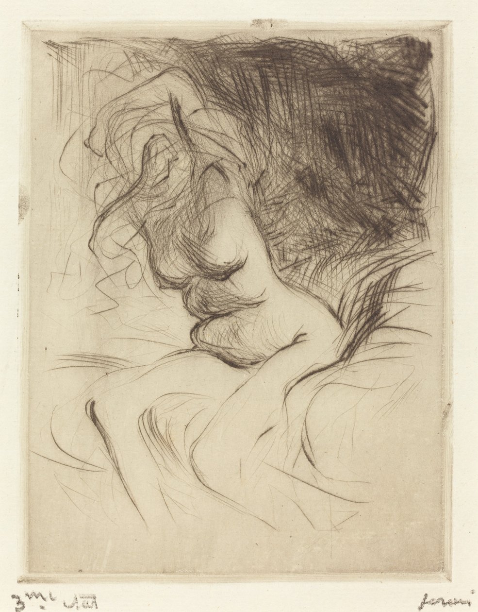 Frau zieht ihr Hemd aus von Jean Louis Forain