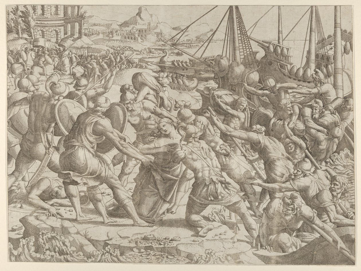 Die Entführung der Helena, 1535-55 von Jean Mignon