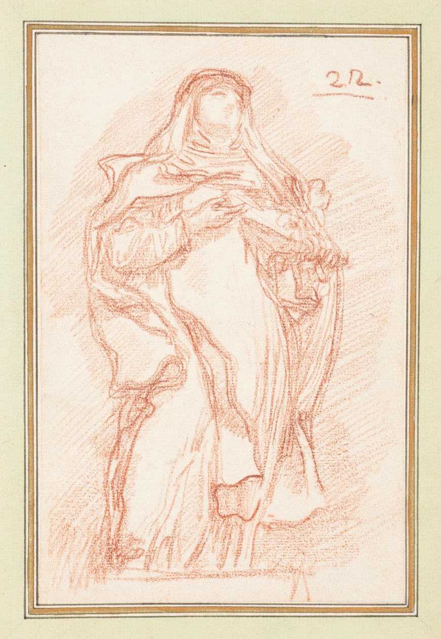 Stehende Frau in Nonnenhabit von Jean Robert Ango