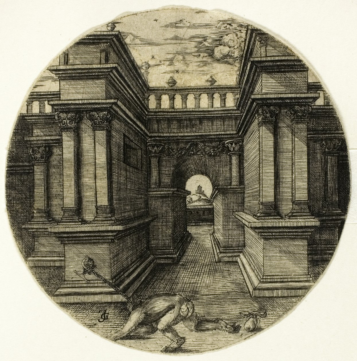 Der Affe im Hof angebunden von Jean de Gourmont