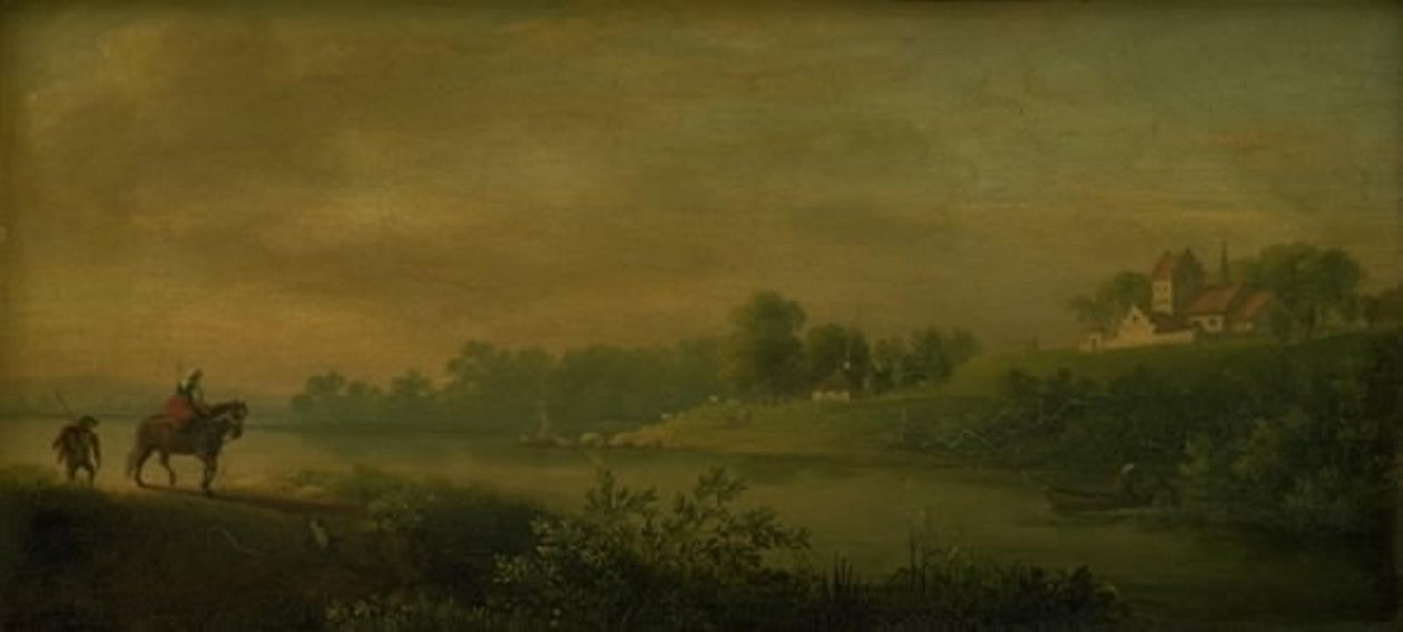 Eine Furt am Fuße einer Kirche von Jens Juel