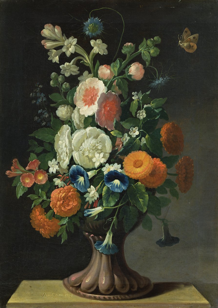 Stillleben mit Blumen, 1764 von Jens Juel