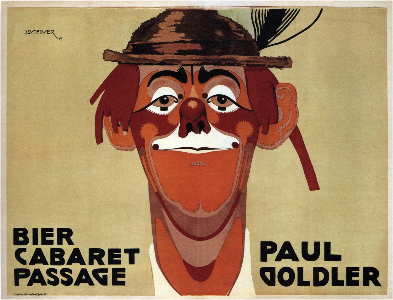 Bier Cabaret Passage. Paul Goldler, 1914 von Jo Steiner