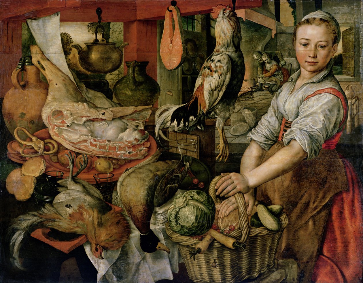 Kücheninterieur, 1566 von Joachim Beuckelaer