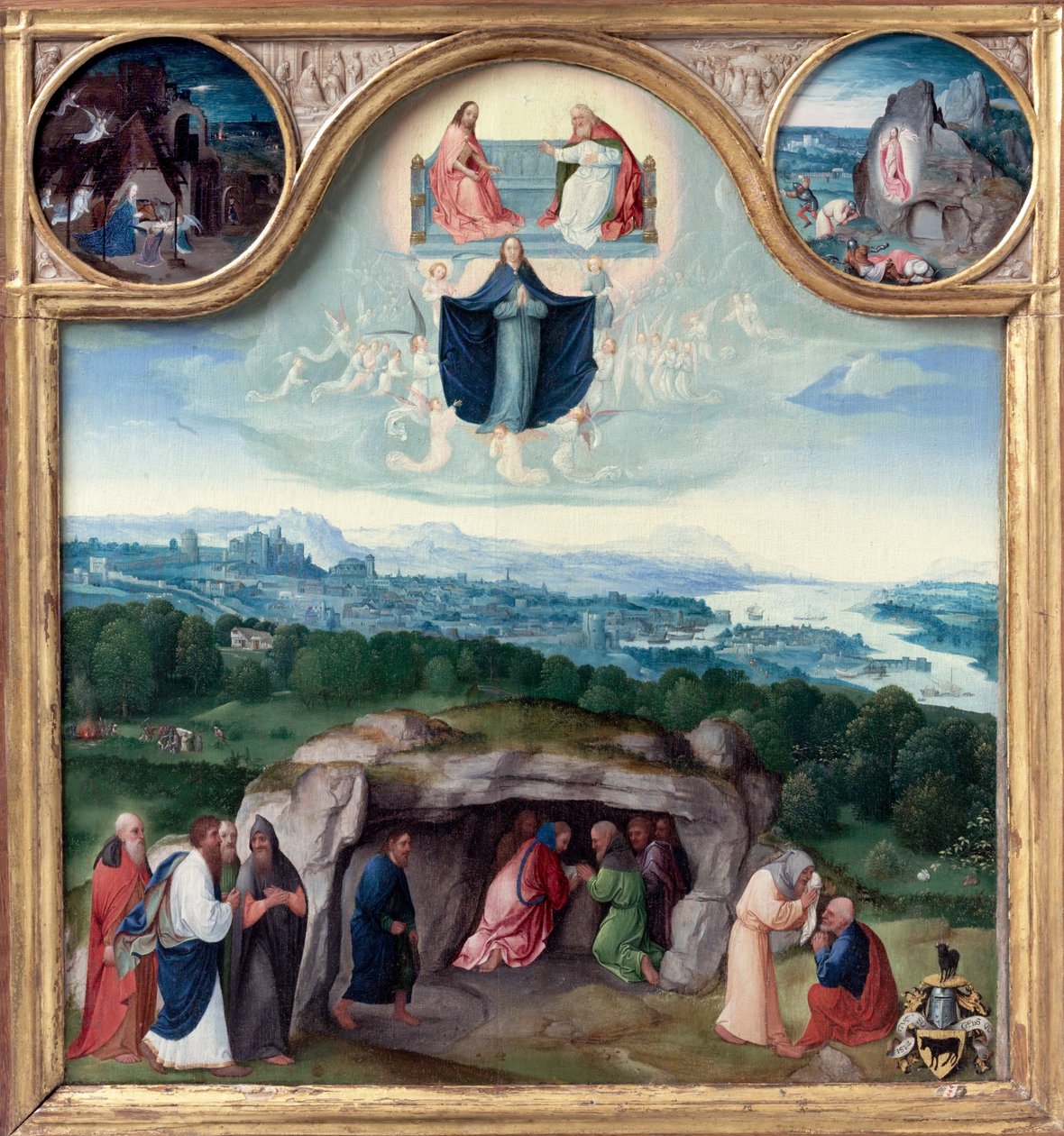 Mariä Himmelfahrt, mit der Geburt Christi, der Auferstehung, der Anbetung der Weisen, der As... von Joachim Patinir