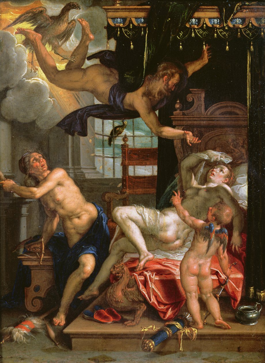 Jupiter und Danae von Joachim Wtewael or Utewael