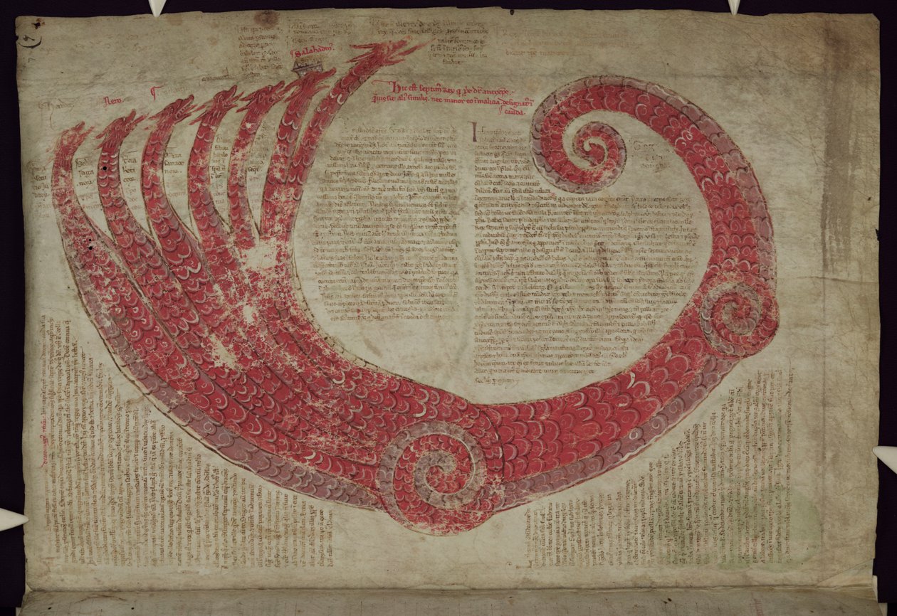 MS 255A fol.7r Fantastisches Wesen, aus dem Liber Figuarum von Joachim of Fiore