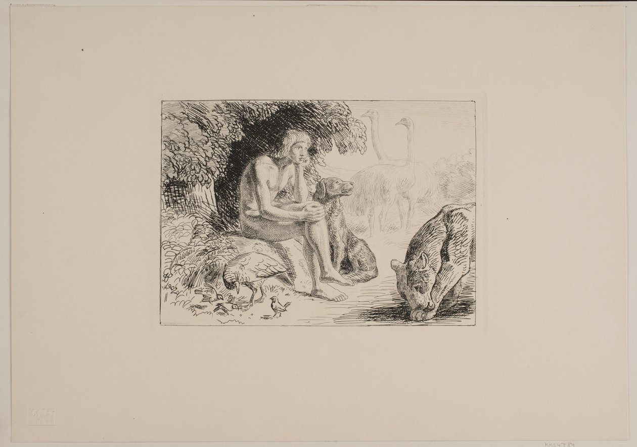 Adam unter den Tieren von Joakim Frederik Skovgaard
