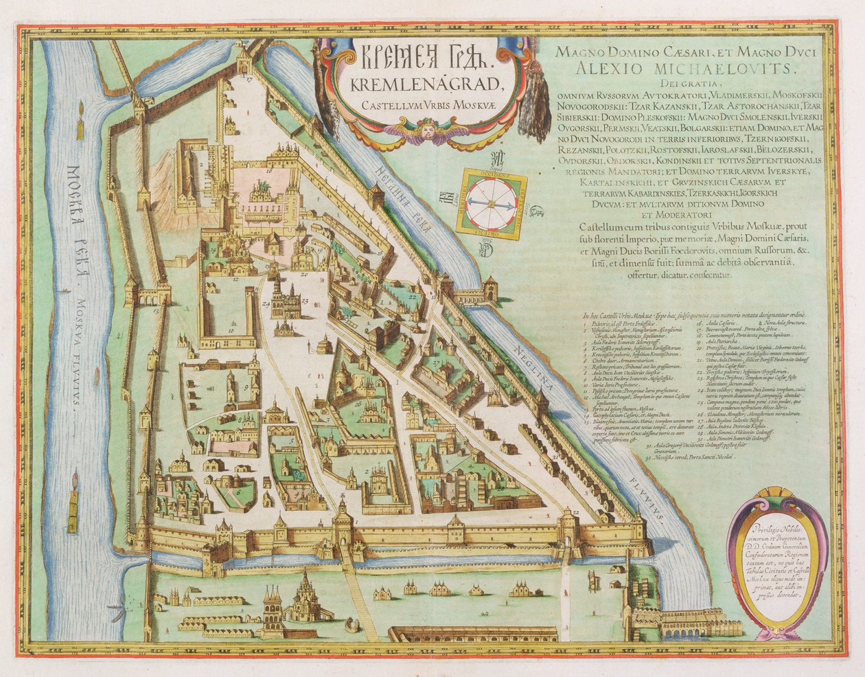 Karte des Kremls, Moskau, 1662 von Joan Blaeu