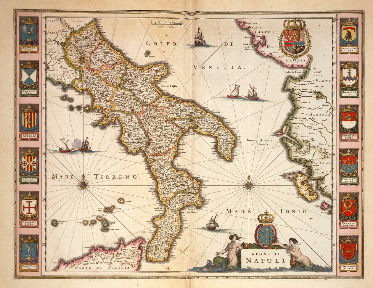 Karte der Region Kalabrien von Joan Blaeu