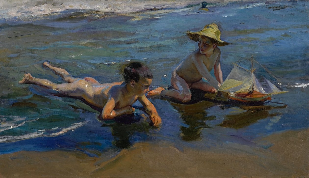 Kinder am Strand von Joaquín Sorolla