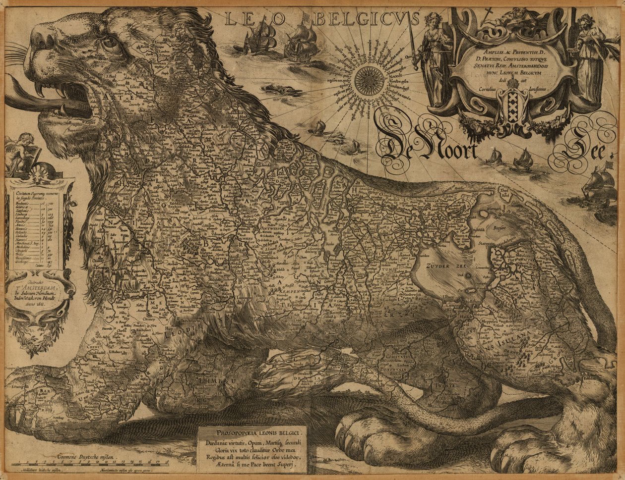 Leo Belgicus von Jodocus Hondius