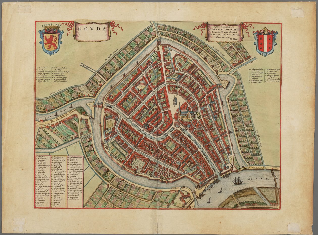 Karte der Stadt Gouda, ca. 1650 von Joh. Blaeu