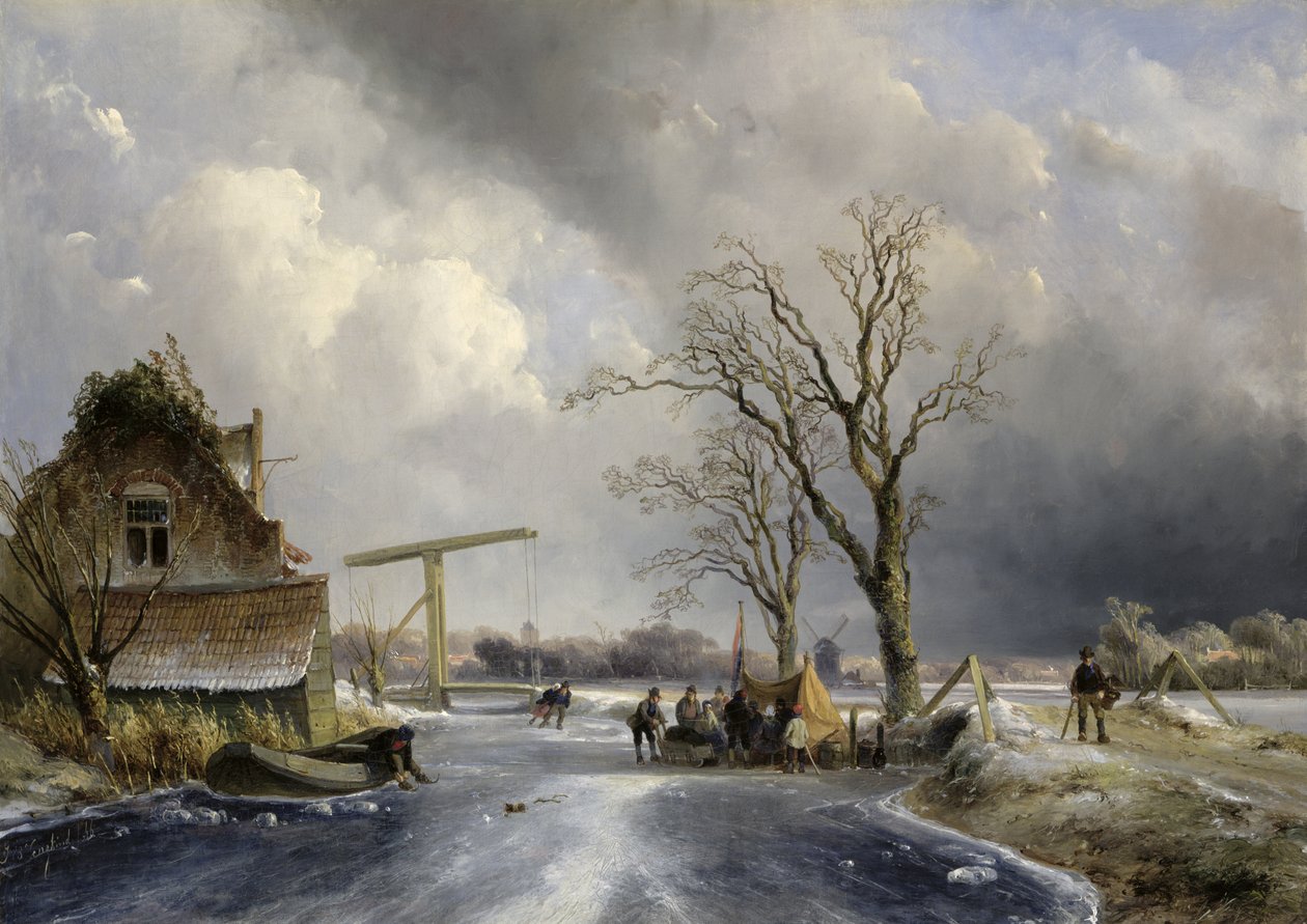 Winterszene, 1846 von Johan Barthold Jongkind