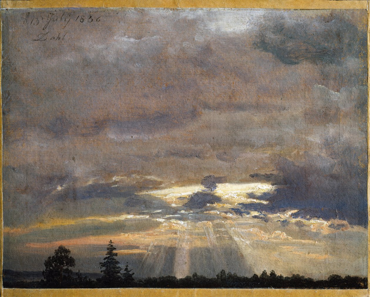 Wolkenstudie mit Sonnenstrahlen von Johan Christian Dahl