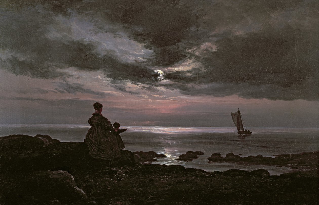 Mutter und Kind am Meer, 1840 von Johan Christian Dahl