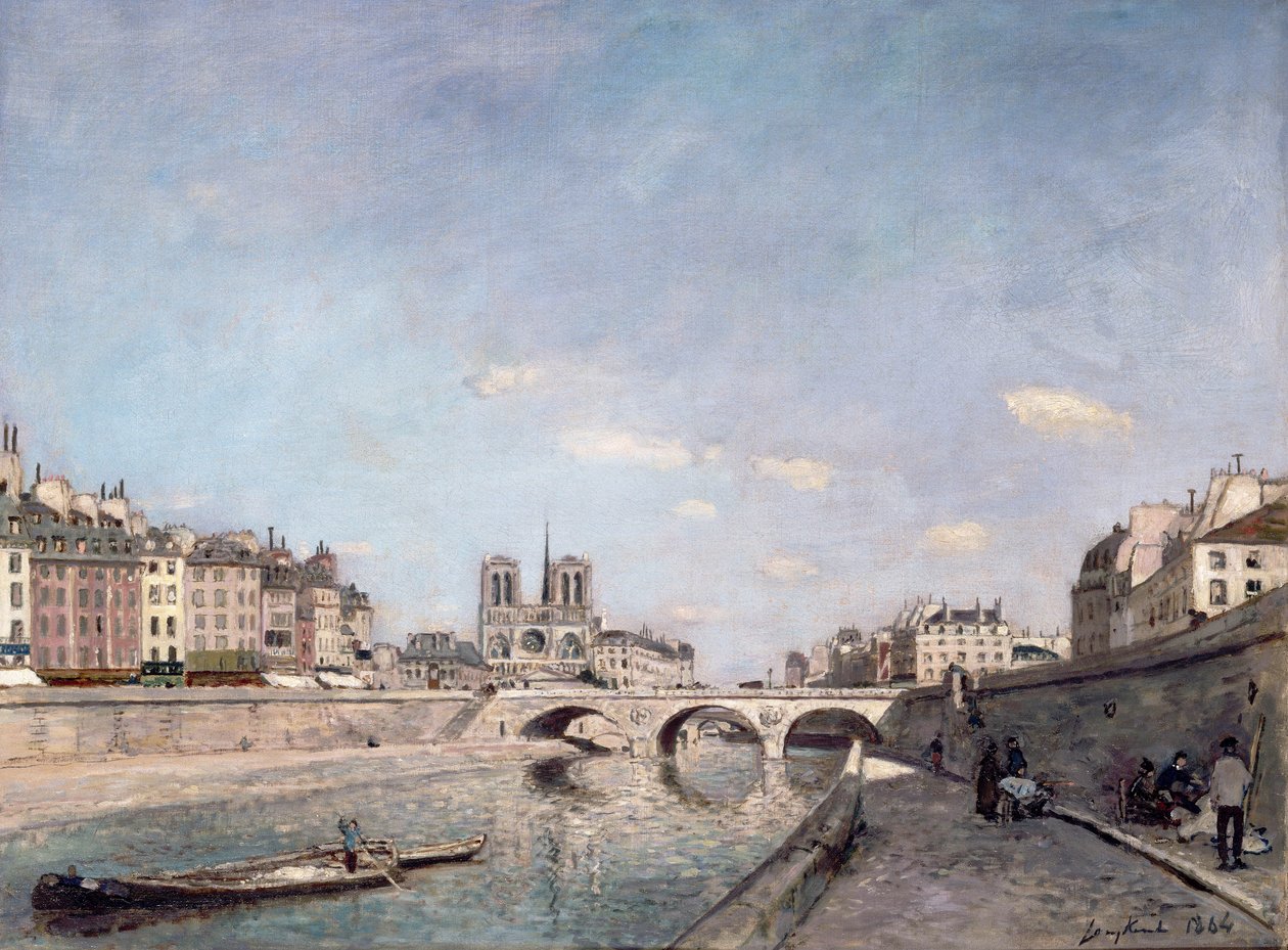 Die Seine und Notre-Dame in Paris von Johan Barthold Jongkind