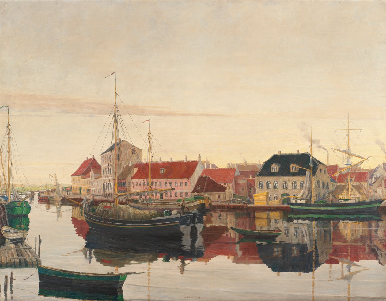 Hafen von Randers von Johan Rohde