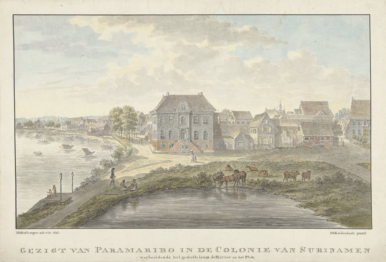 Ansicht von Paramaribo von Johan Antonie Kaldenbach