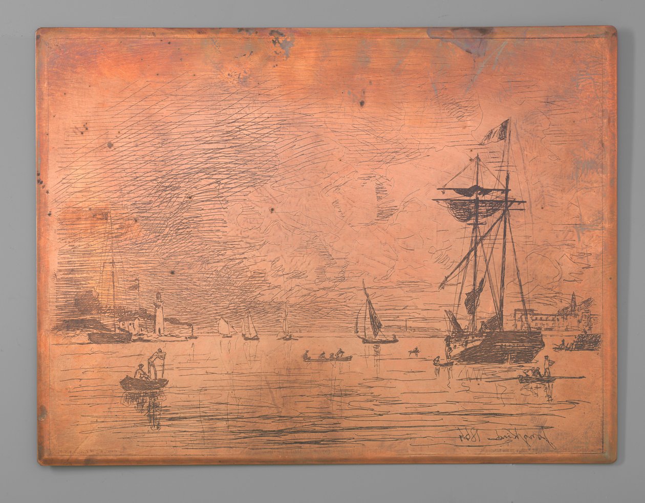 Hafen von Honfleur von Johan Barthold Jongkind (signed by artist)