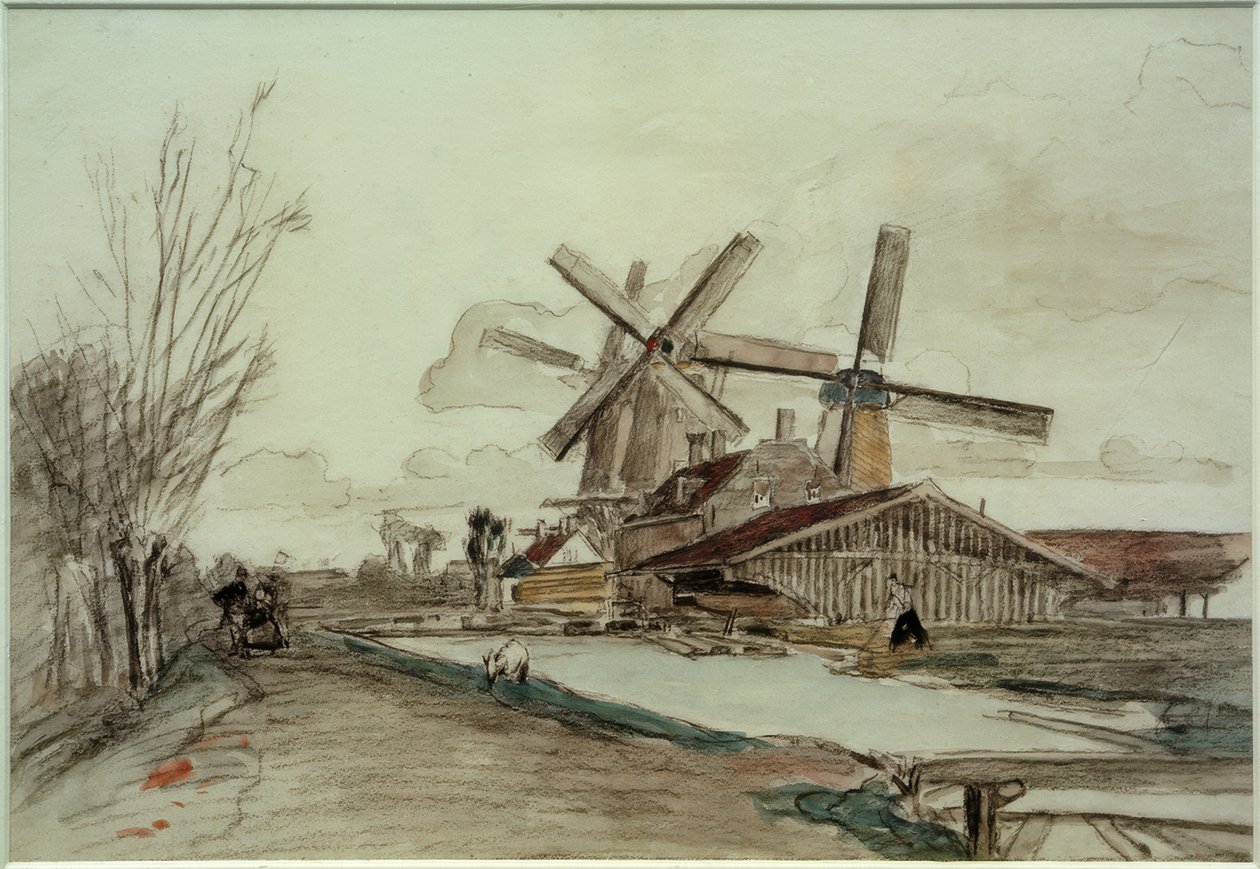Die Mühlen von Stolk, Rotterdam von Johan Barthold Jongkind